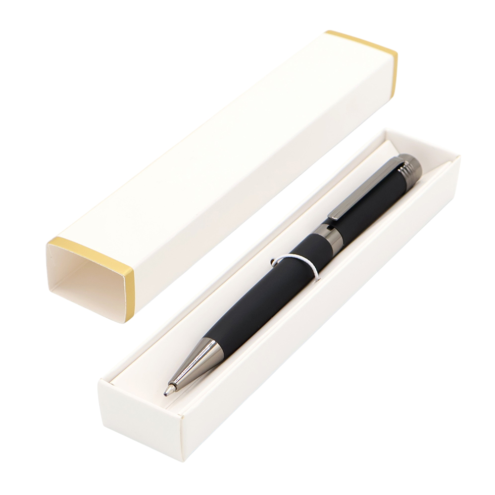 Ручка Senator в коробке Cradle белой с позолотой, Черный-0