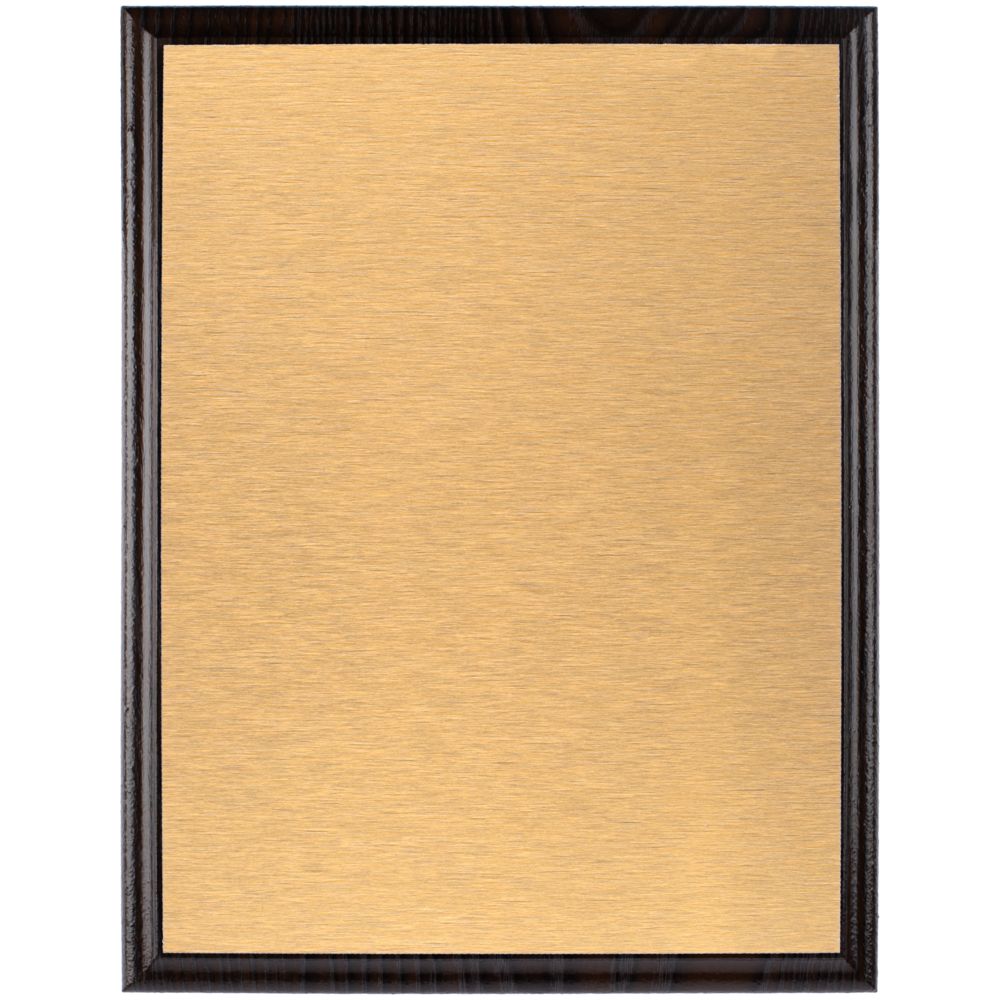 Плакетка Plaque, большая, венге с золотистой пластиной-0