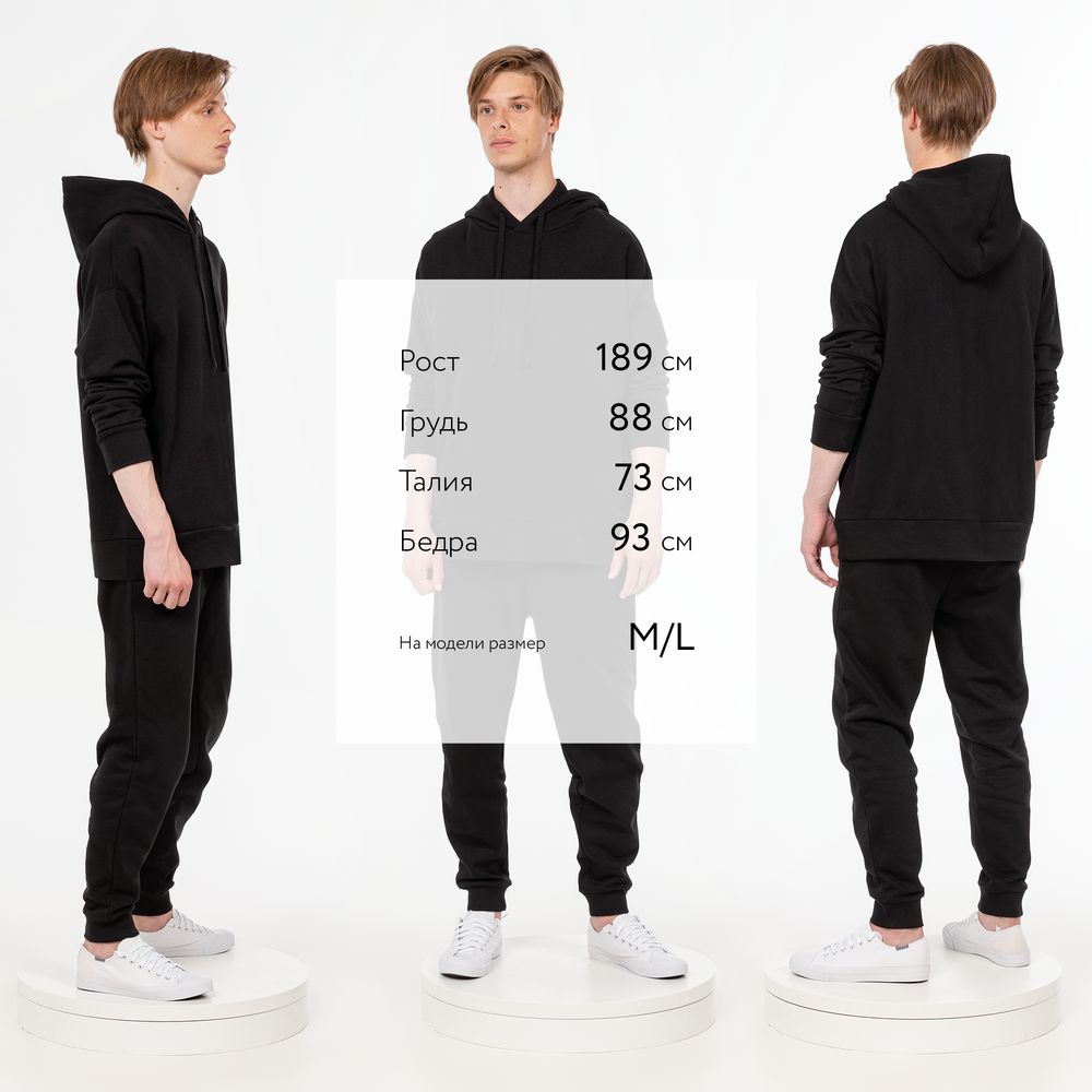 Худи унисекс H2, черное-4