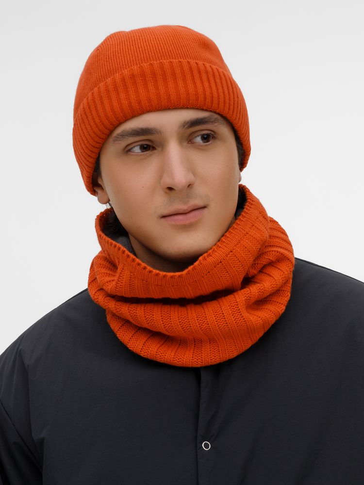 Шапка ComFleece, темно-оранжевая (кирпичная)-3