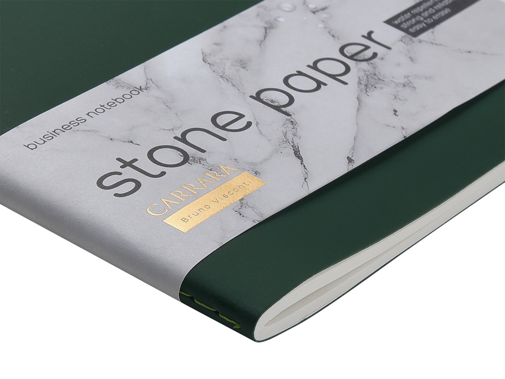 Тетрадь с каменной бумагой А5 Carrara 40 л., линейка, зеленый-4