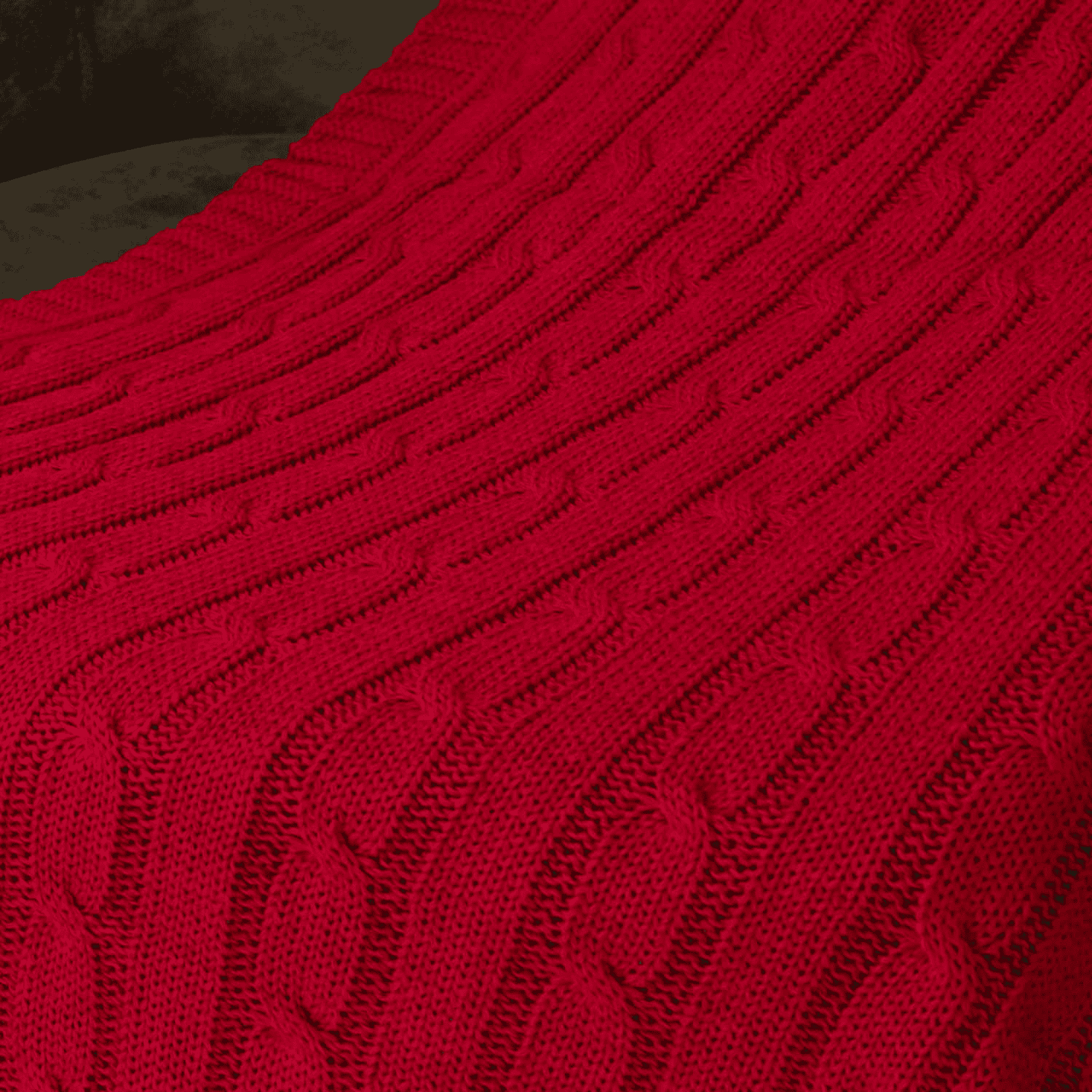 Плед Fado вязаный, красный (без подарочной коробки)-7