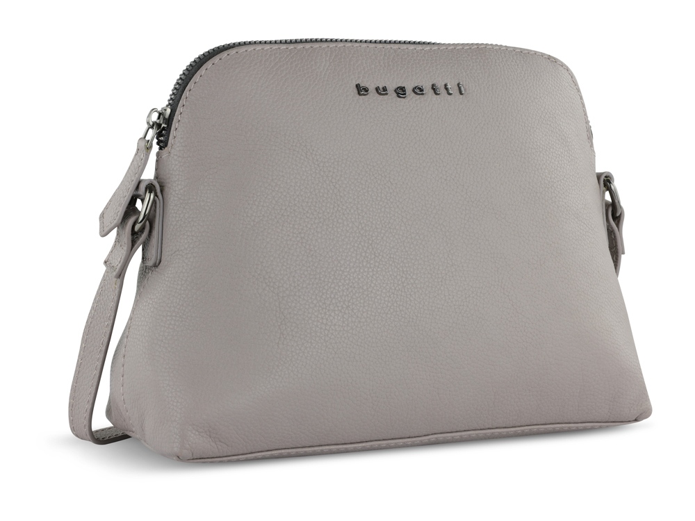 Сумка наплечная женская BUGATTI Bella, бежевая, воловья кожа/полиэстер, 23х8х17 см-0