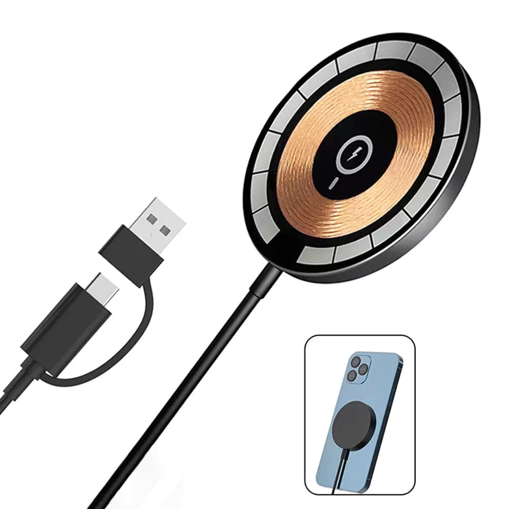 Беспроводное магнитное зарядное устройство Aphia 15W, Черный-1