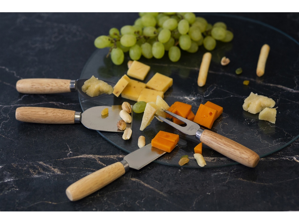 Набор для сыра с круглой стеклянной доской 5в1-8