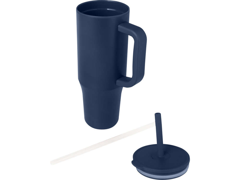 Brady термостакан с силиконовой трубочкой, объемом 900 мл, сертифицированный согласно RCS - Темно - синий-2