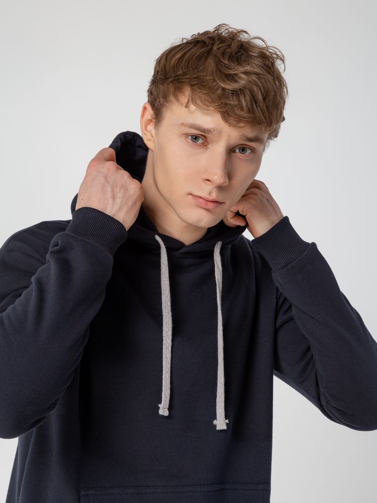 Толстовка с капюшоном Unit Kirenga Heavy, темно-синяя-9