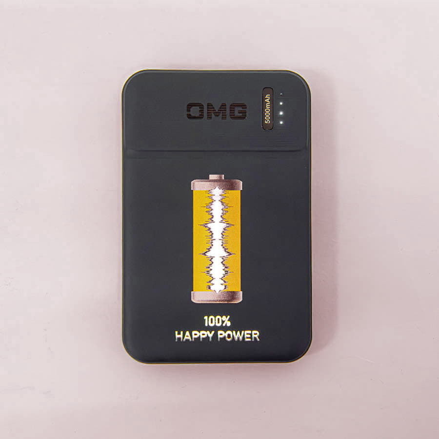 Универсальный аккумулятор Flash 5 (5000 мАч) с подсветкой и soft touch, черный, 9,8х6.3х1,3 см, черный-8