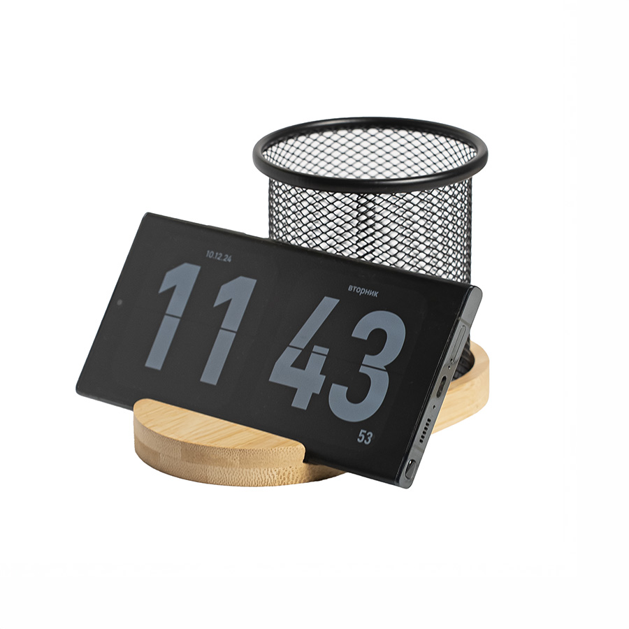 Подставка под телефон SATELLIT, бежевый, черный-3