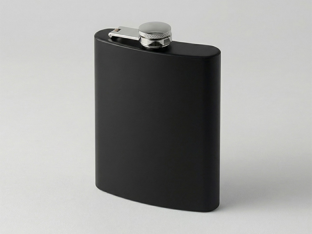 Фляжка 240 мл Remarque soft touch, 304 сталь, черный-0