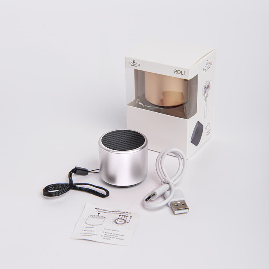 Портативная mini Bluetooth-колонка Sound Burger "Roll" серебристый, серебристый-4