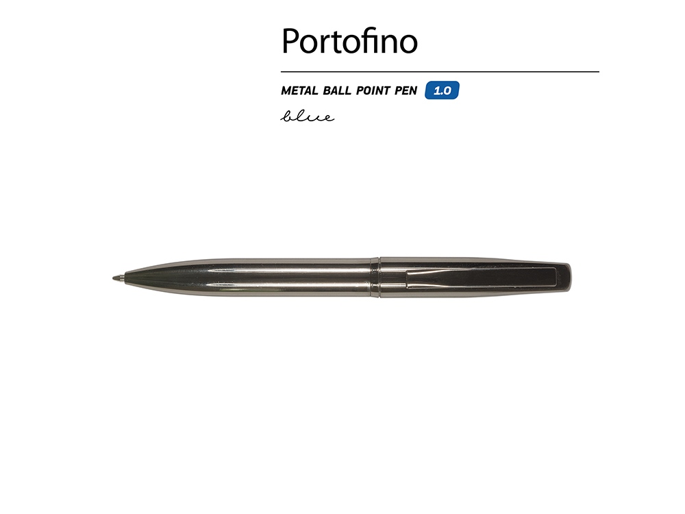 Ручка металлическая шариковая Portofino, вороненая сталь-1