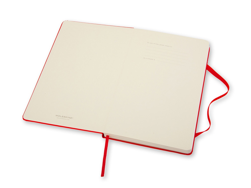 Записная книжка Moleskine Classic (нелинованный) в твердой обложке, Large (13х21см), красный-4