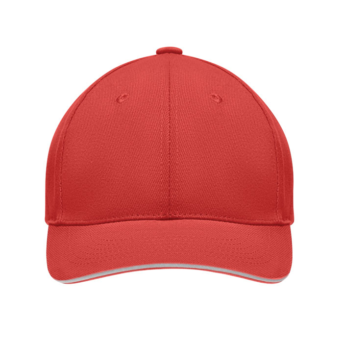 Brushed heavy cotton 6 panel Ba, красно-белый-2