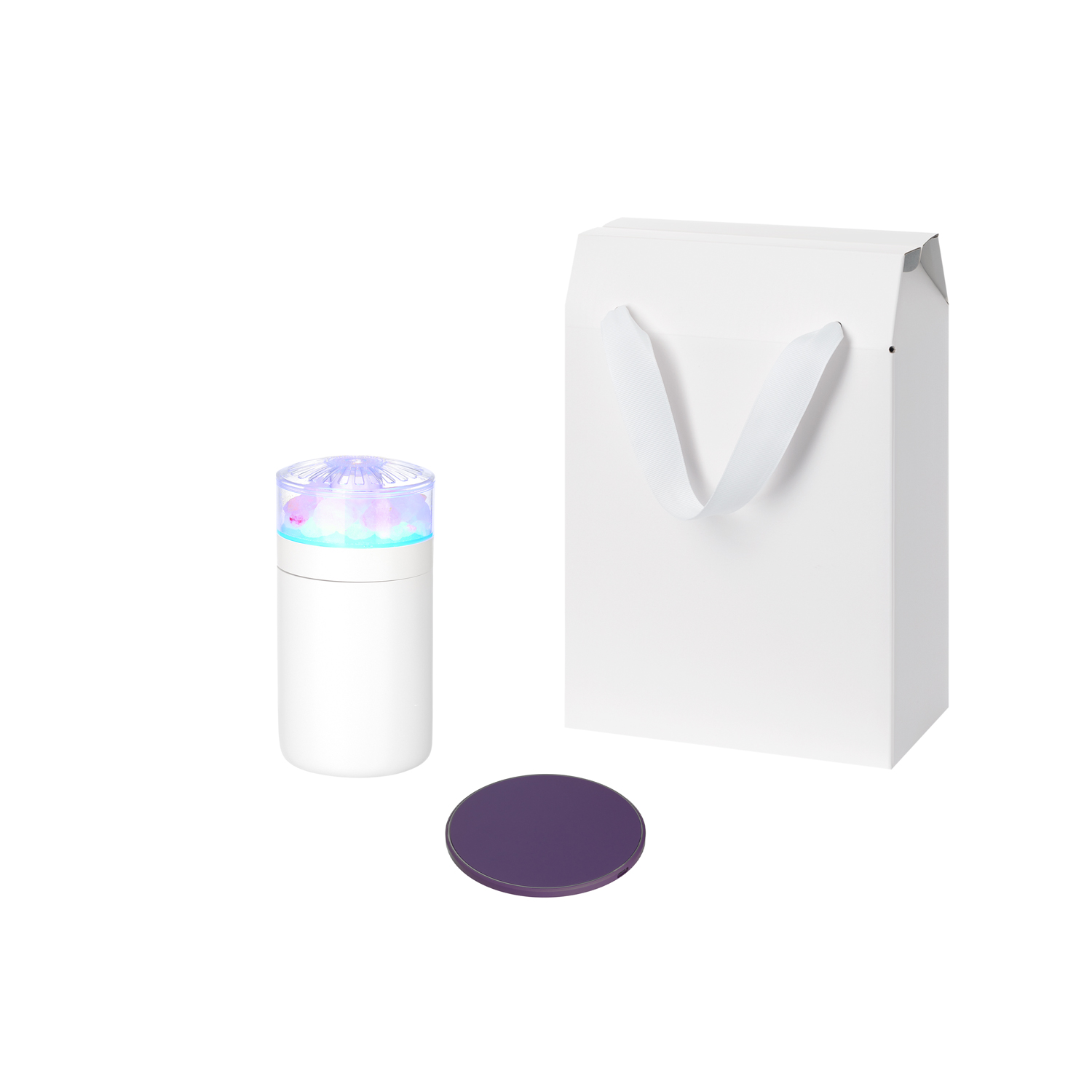Подарочный набор Crystal, Auris, фиолетовый (увлажнитель воздуха, зарядное устройство)-0