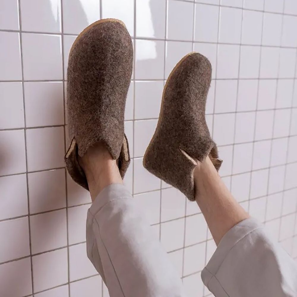 Домашние валенки Wild, серо-коричневые (натуральные)-3