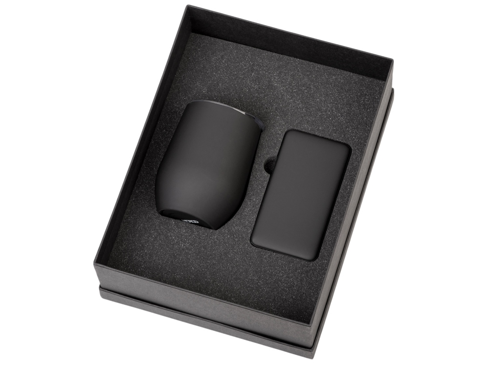 Подарочный набор с термокружкой и повербанком С1, 5000 mAh, черный-1