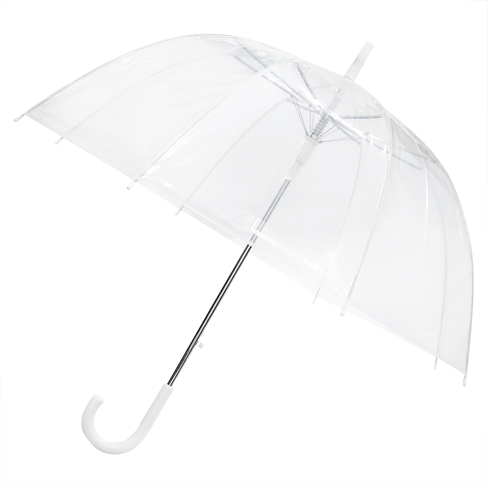 Зонт-трость Klar с прозрачным куполом, Белый-0