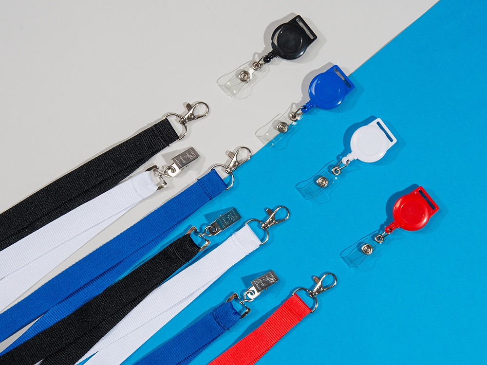 Ланъярд из RPET с карабином, белый-2