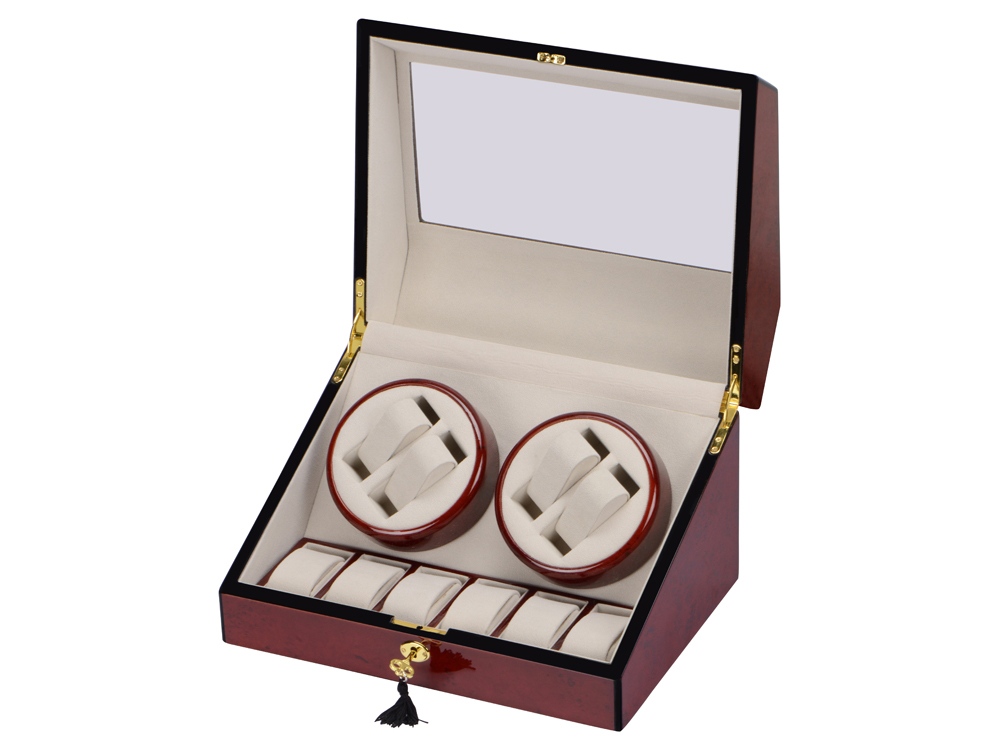 Шкатулка для часов с автоподзаводом Цюрих, красное дерево-1