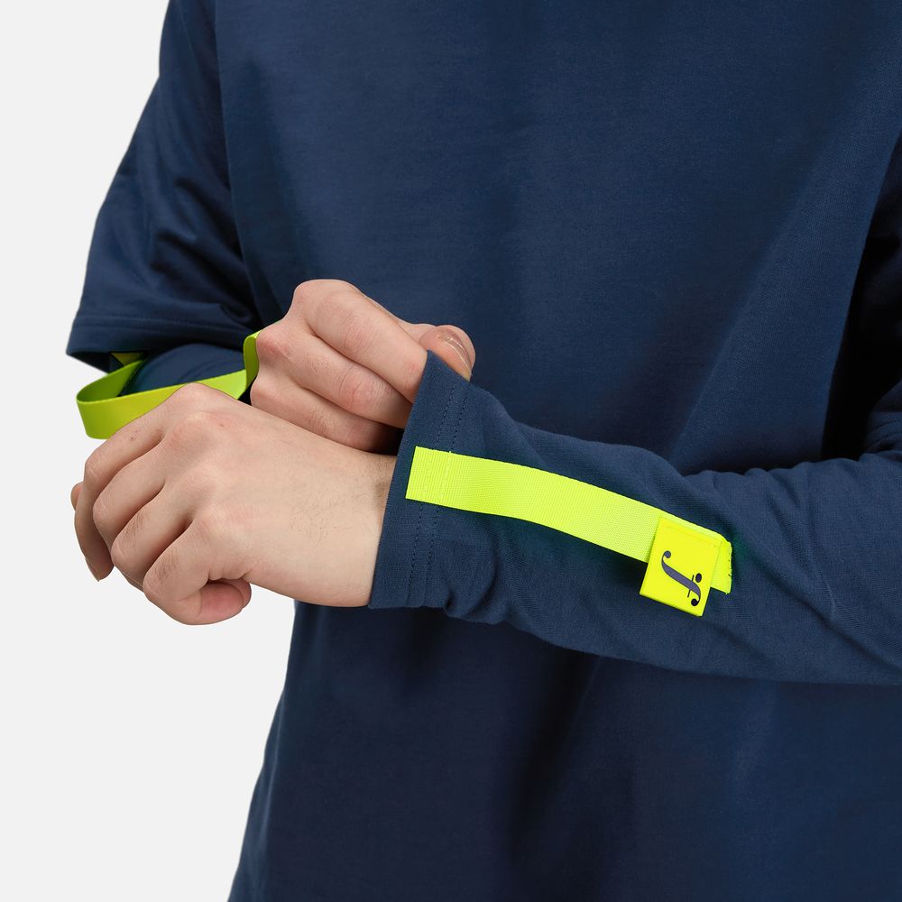 Футболка оверсайз с двойным рукавом Kosmos, темно-синяя-6