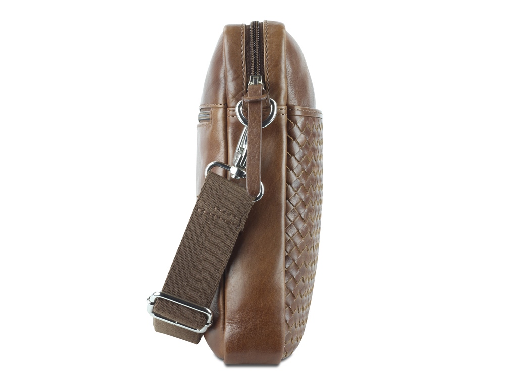 Сумка через плечо Mano Don Luca, натуральная кожа в коньячном цвете, 23 х 26,5 х 4,5 см-6