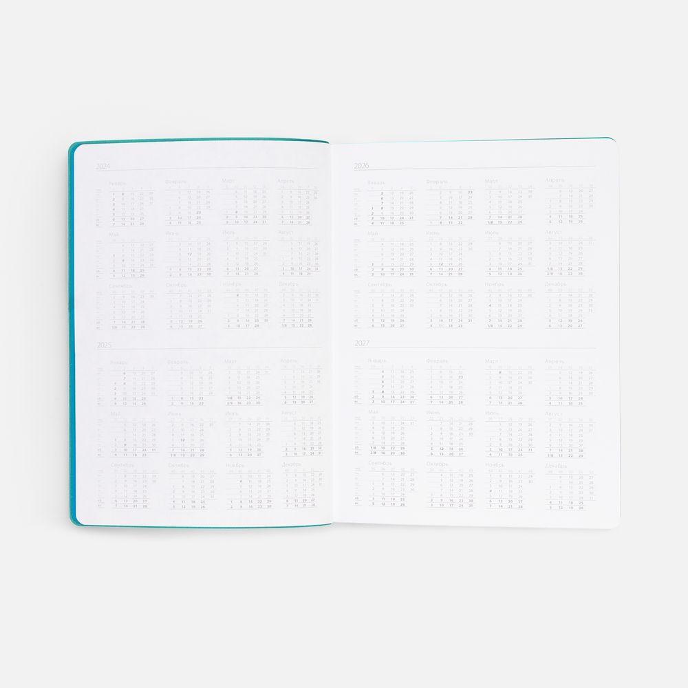 Ежедневник Flexpen Shall, недатированный, бирюзовый-3
