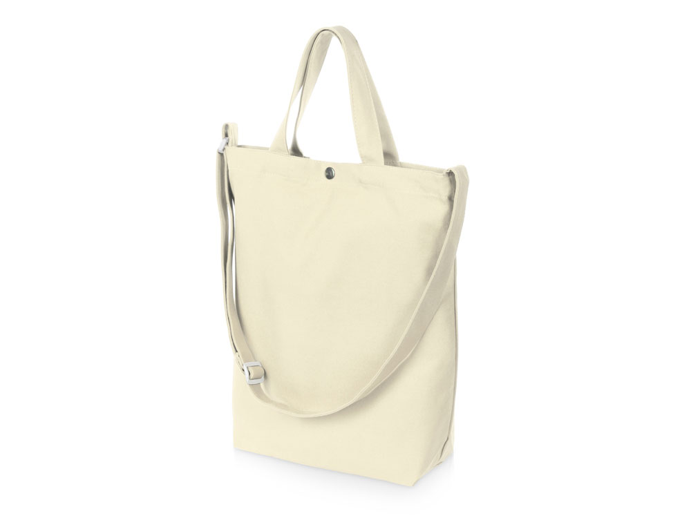 Сумка Helfer из хлопка на кнопке с регулирующейся лямкой, натуральный-0