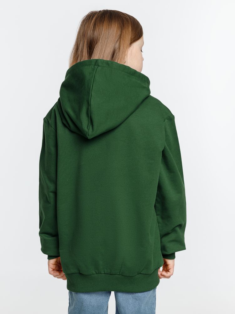Толстовка с капюшоном детская Kirenga Kids, темно-зеленая-4