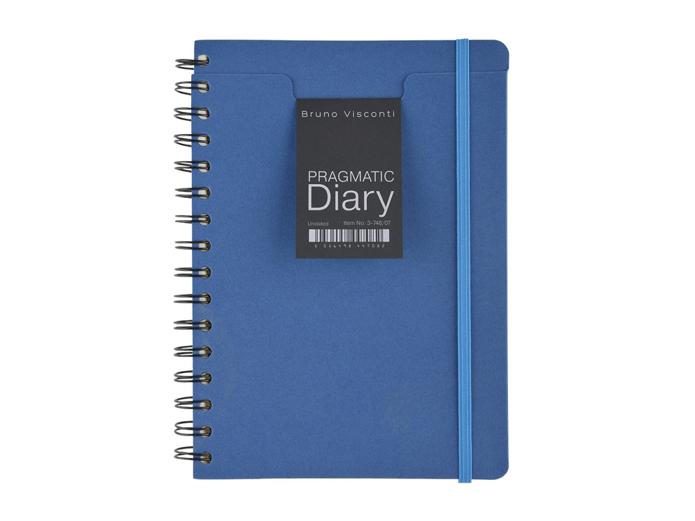 Ежедневник недатированный на гребне А5 Pragmatic, синий-1