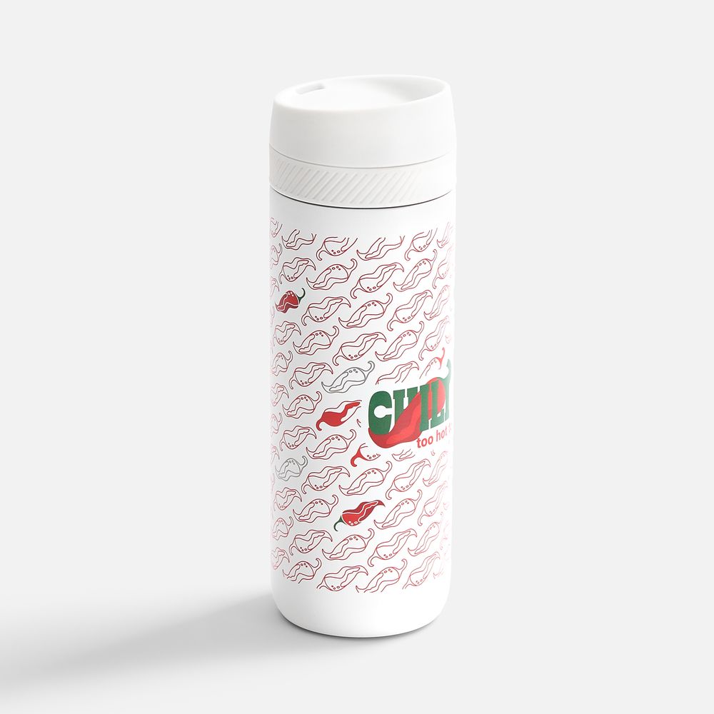 Термостакан X1 с цветной кнопкой, белый с желтым-4