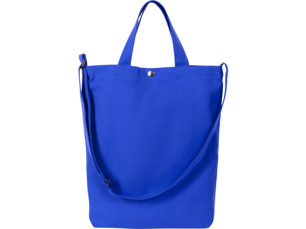 Сумка Helfer из хлопка на кнопке с регулирующейся лямкой, синий-2