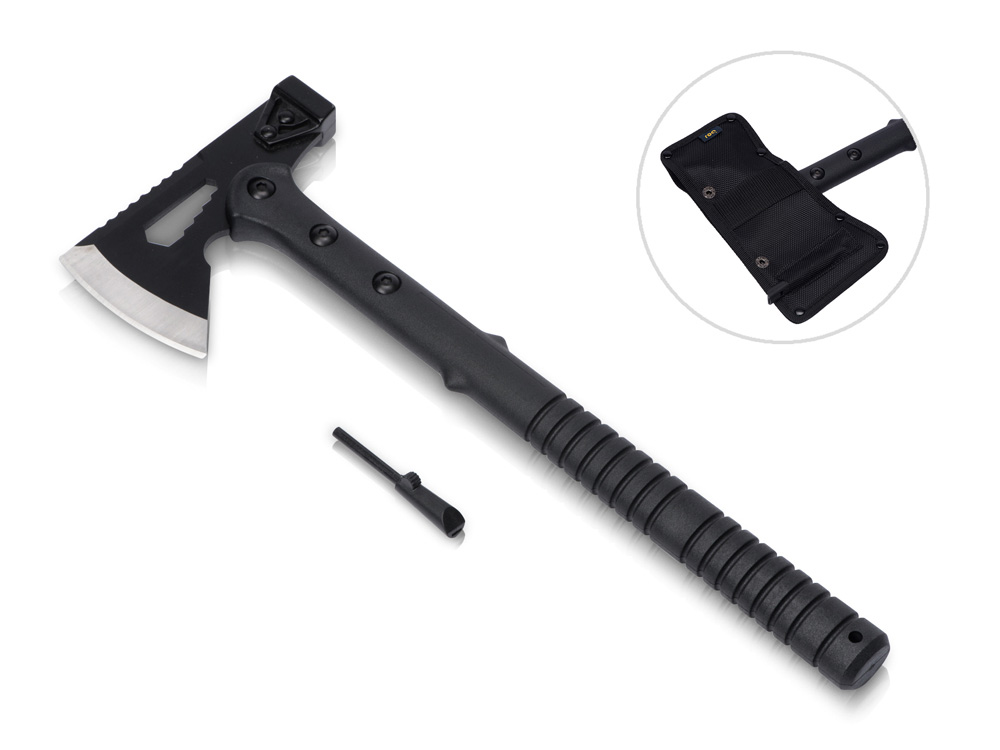 Топор 4-в-1 с огнивом Lumber, черный-0