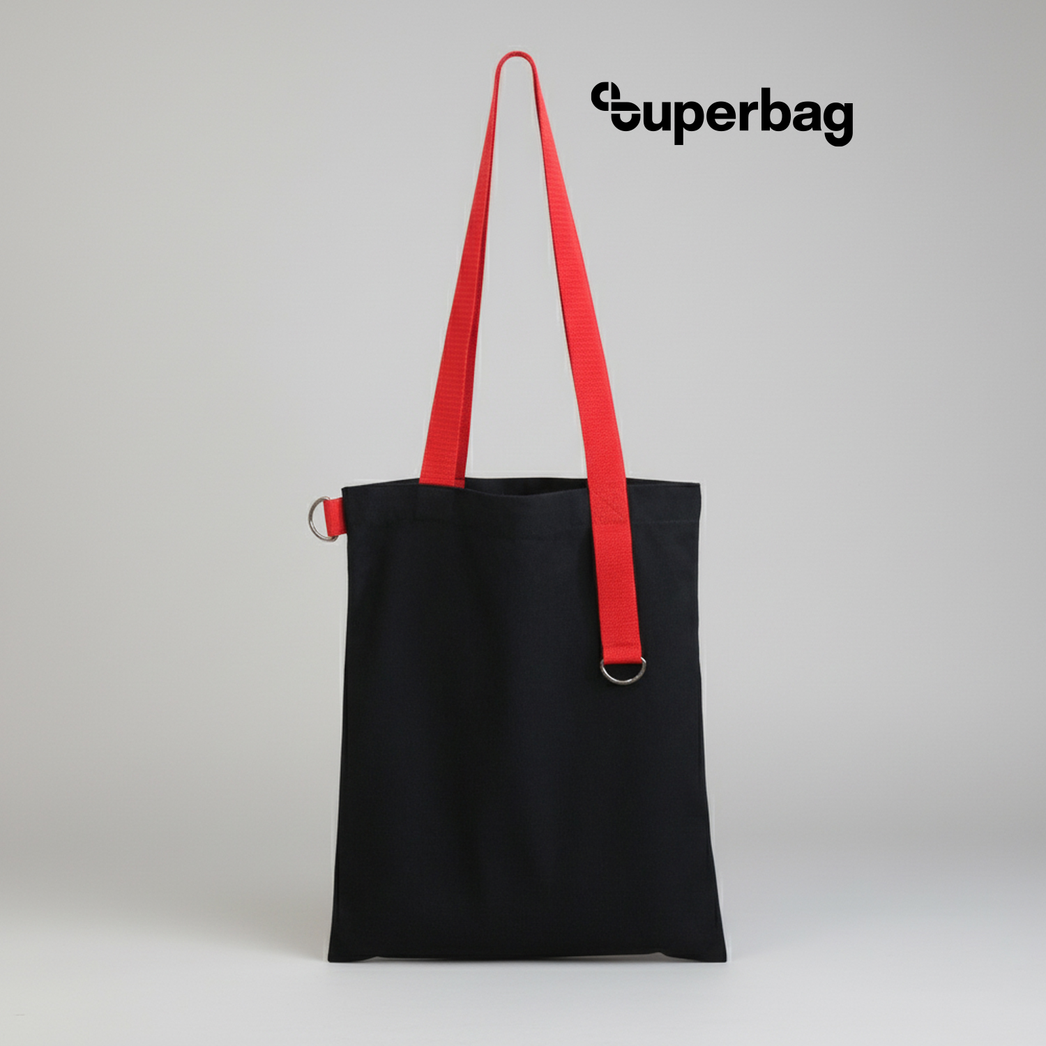 Шоппер Superbag black (чёрный с красным)-0