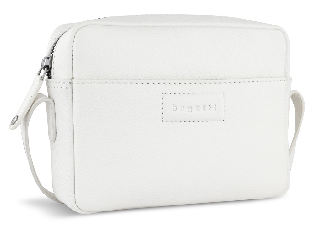 Сумка кросс-боди женская BUGATTI Elsa, белая, воловья кожа/полиэстер, 19х5,5х14 см-0