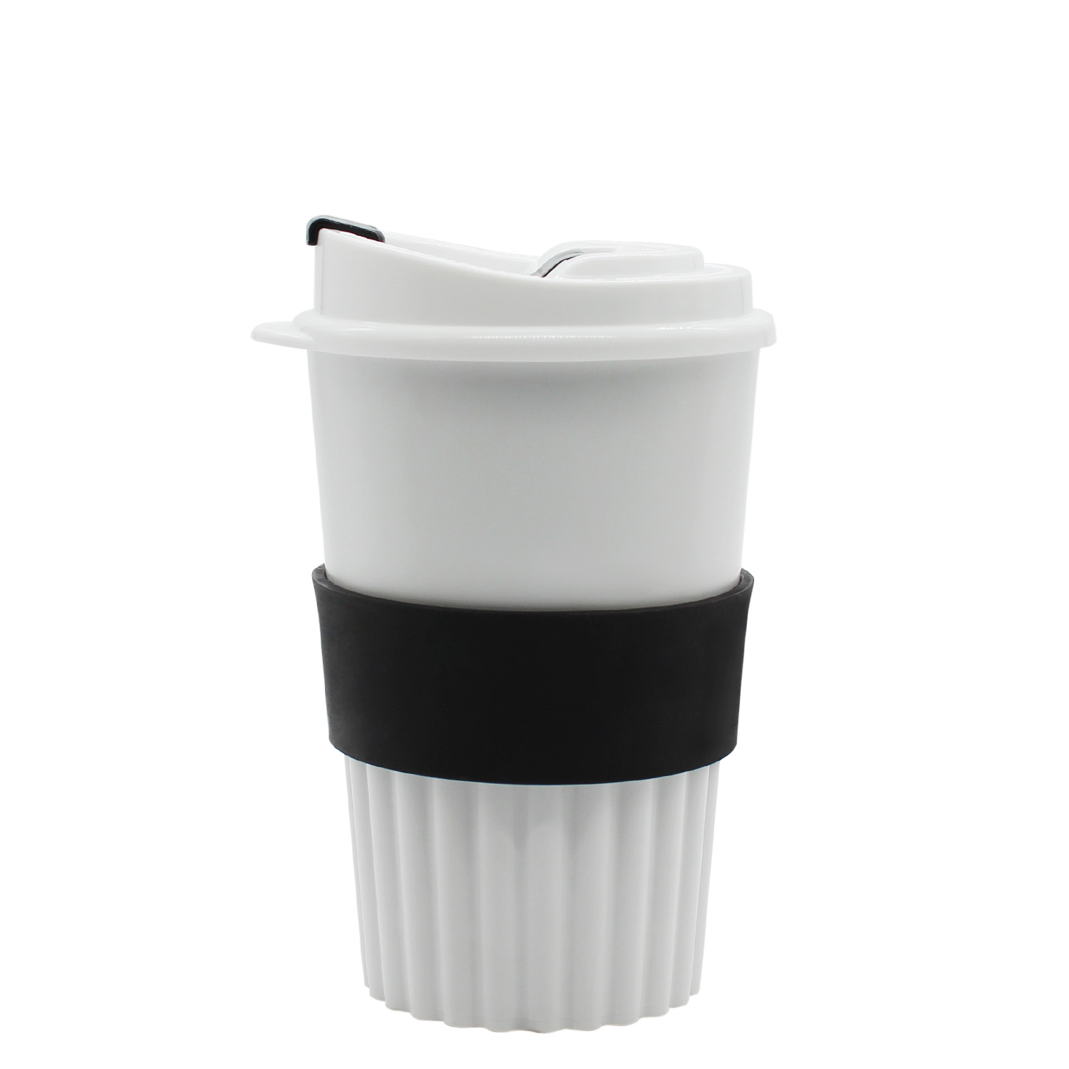 Стакан Classic White Green Line, 350 мл (черный)-2