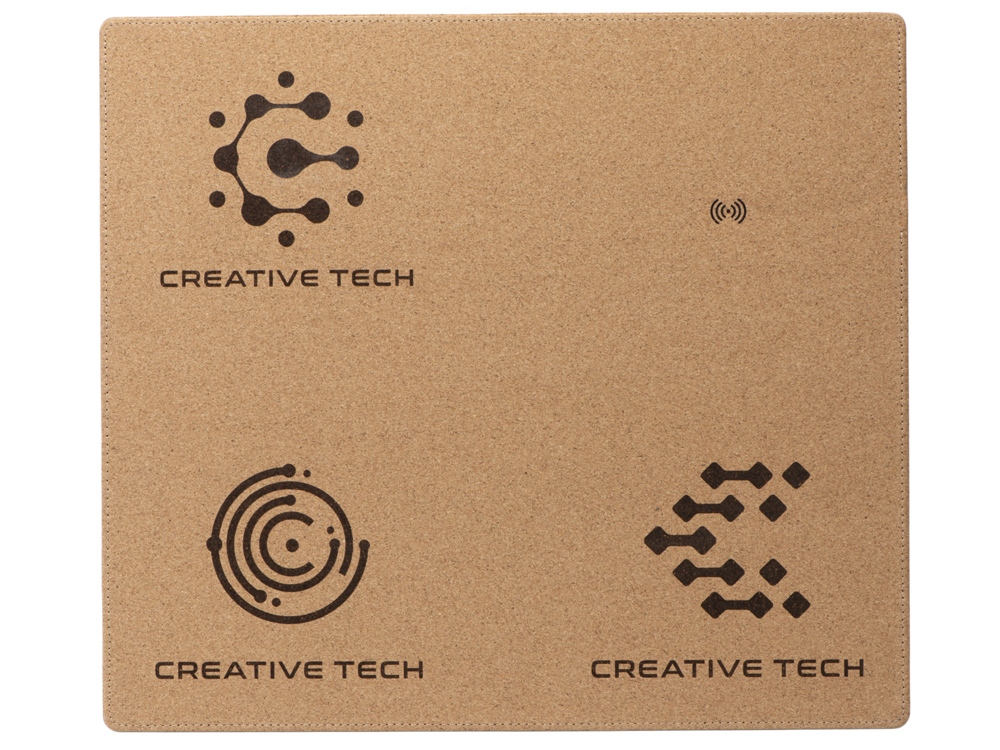 Пробковый коврик для мыши с беспроводной зарядкой Querсus (гравировка)-0