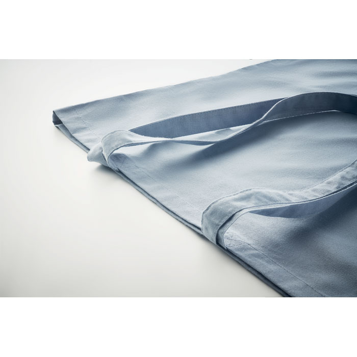 Сумка шоппер из хлопка, голубой-5