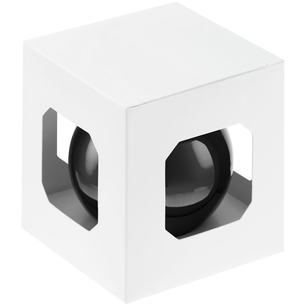 Елочный шар Finery Gloss, 8 см, глянцевый черный-1