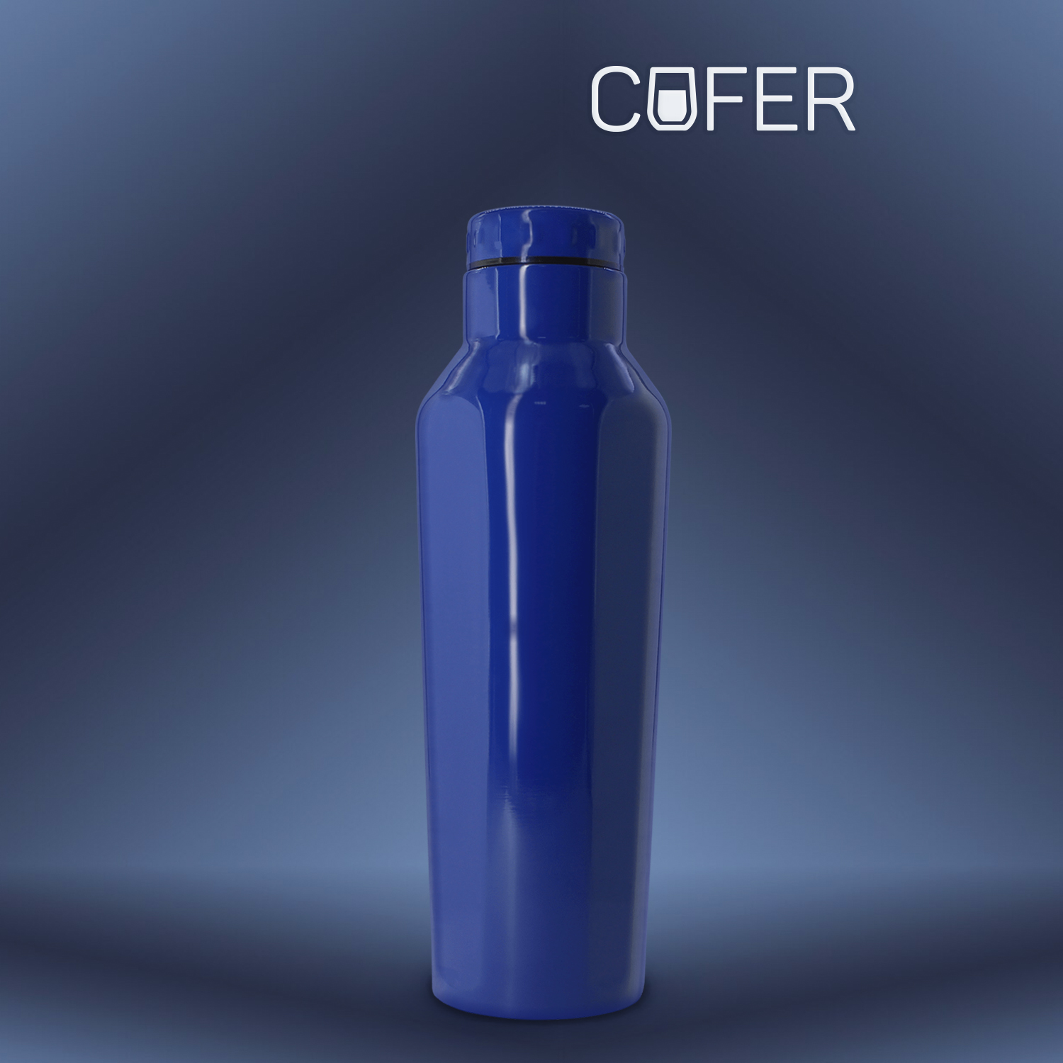 Термобутылка для напитков E-shape (синий)-0