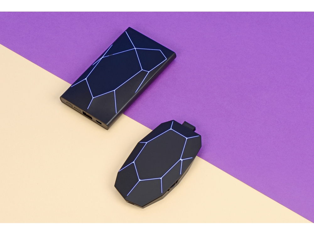 Портативное беспроводное зарядное устройство Geo Wireless, 5000 mAh, черный-11