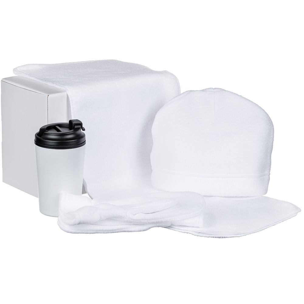 Набор Fleecy с термостаканом белый-0