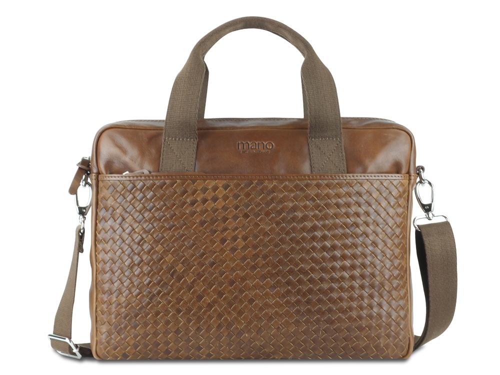 Сумка Mano Don Luca, натуральная кожа в коньячном цвете, 37 х 27 х 6 см-0