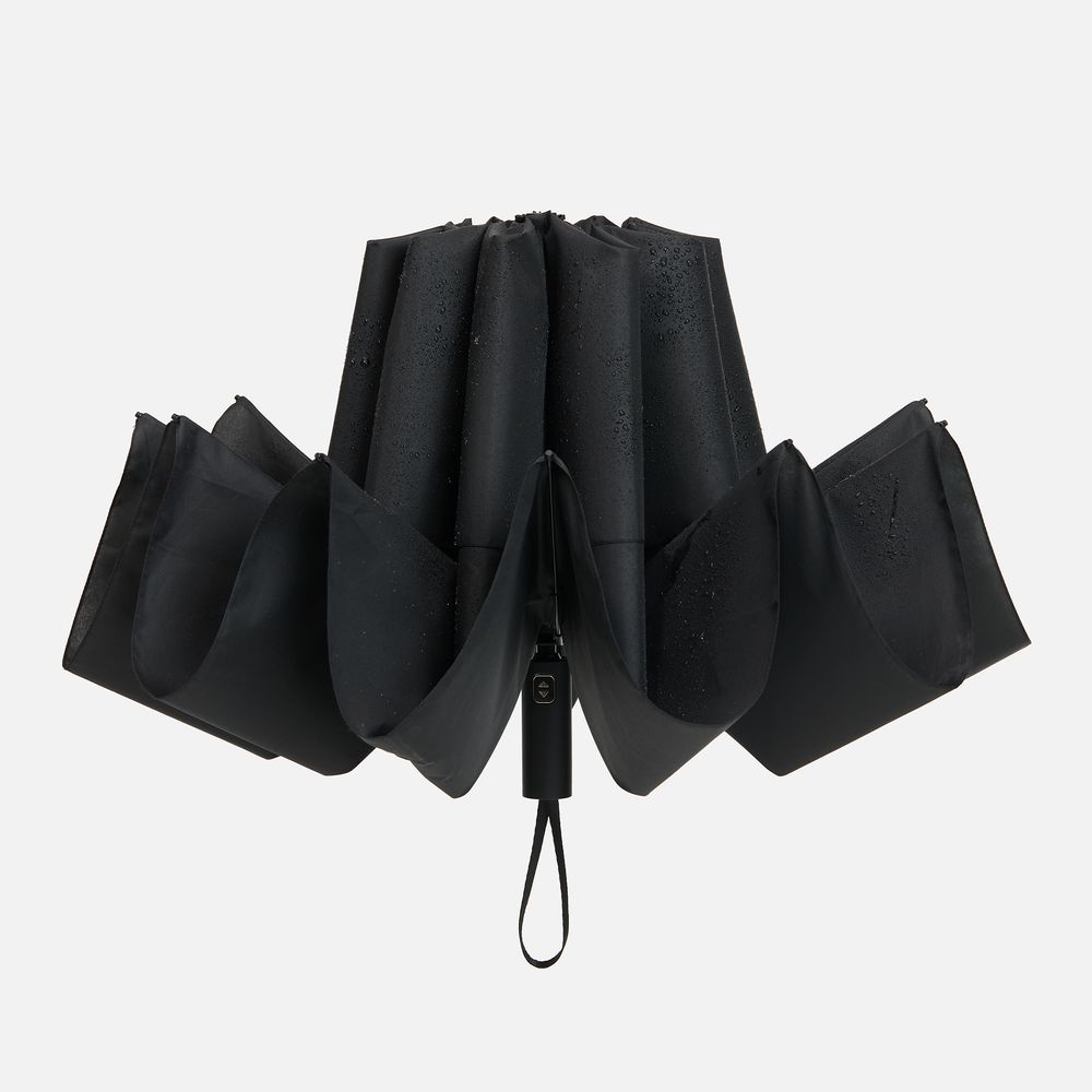 Зонт обратного сложения twoGether с двойным куполом, черный-2
