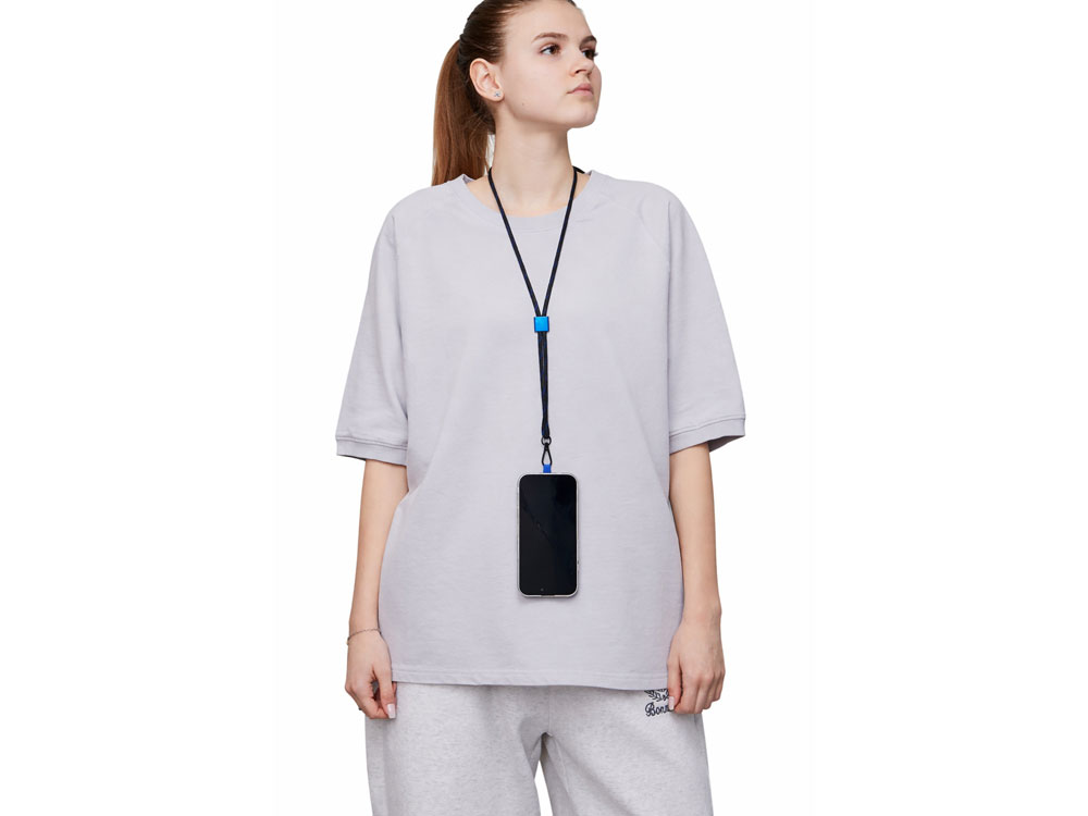 Ремешок на шею для телефона Риксо, синий/черный-4