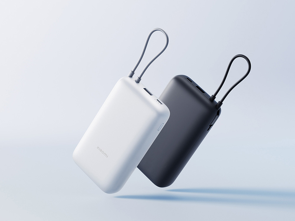 Внешний аккумулятор с встроенным кабелем Xiaomi Power Bank 20000mAh (Integrated Cable) GL Light Gray-5