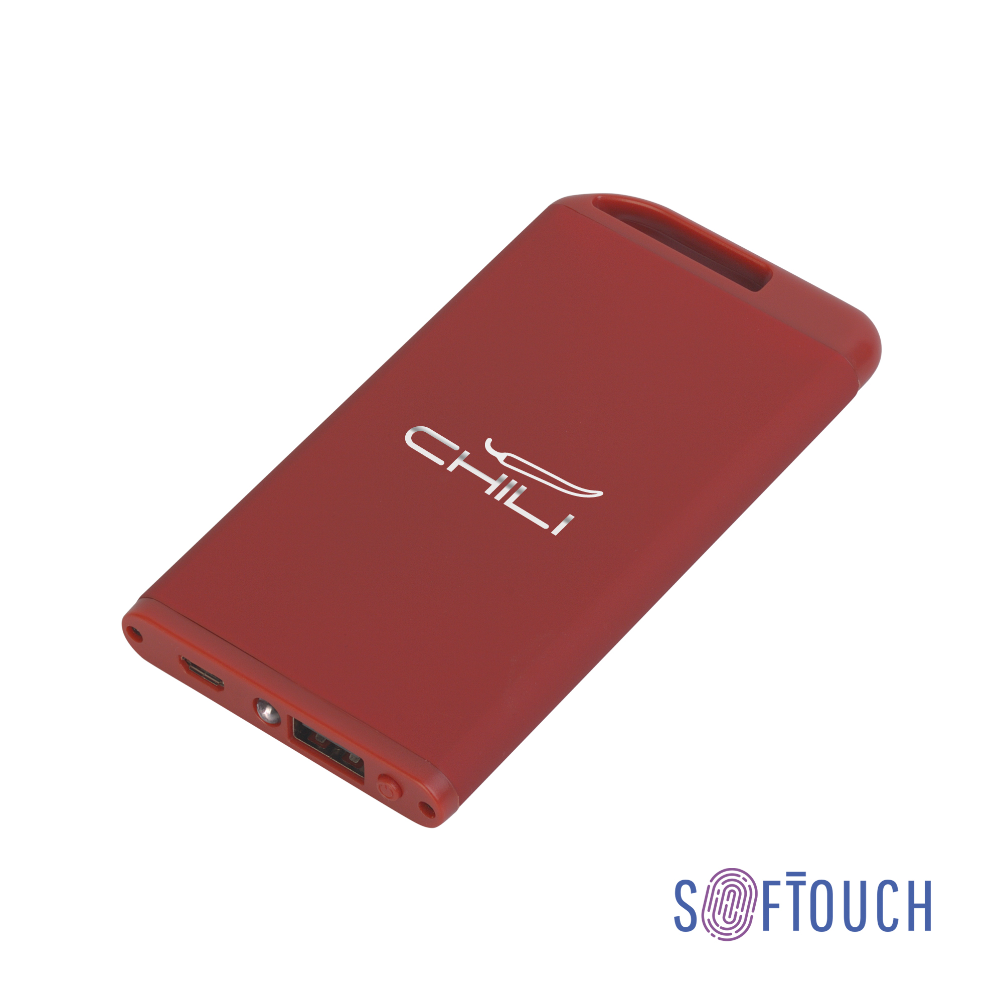 Зарядное устройство "Theta" с фонариком, 4000 mAh, покрытие soft touch-0