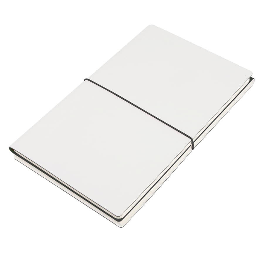 Бизнес-блокнот "Combi", 130*210 мм, бело-черный, кремовый форзац, гибкая обложка, в клетку/нелин, белый, черный-3