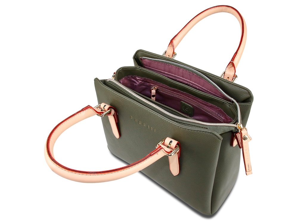 Сумка женская BUGATTI Ella, оливковая, полиуретан, 30х12х23 см-2