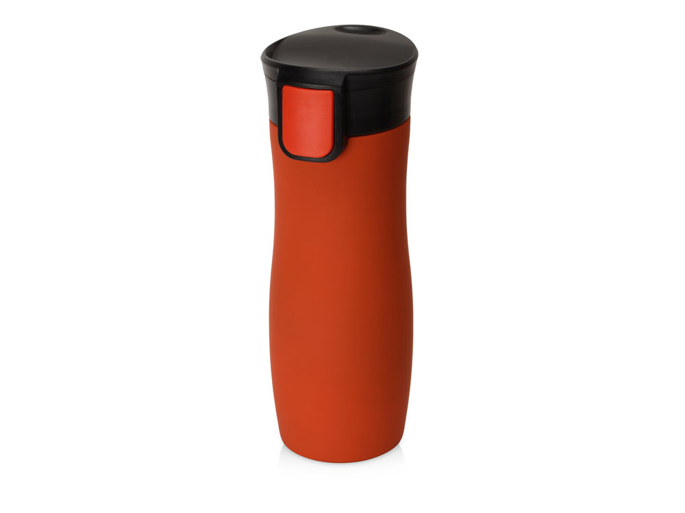 Вакуумная термокружка с кнопкой Streamline, Waterline, soft-touch, тубус, красный-0